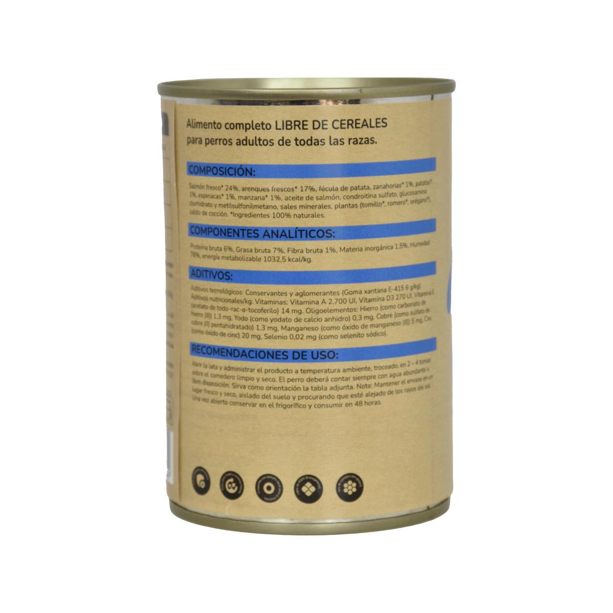 Pack 6 x Comida Húmeda Grain Free Superpremium para perro Salmón 380 g Planeta Huerto