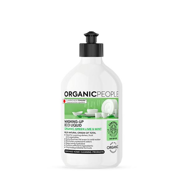 Eco-friendly dishwashing liquid - Organic lime and mint Organic People 500 ml
