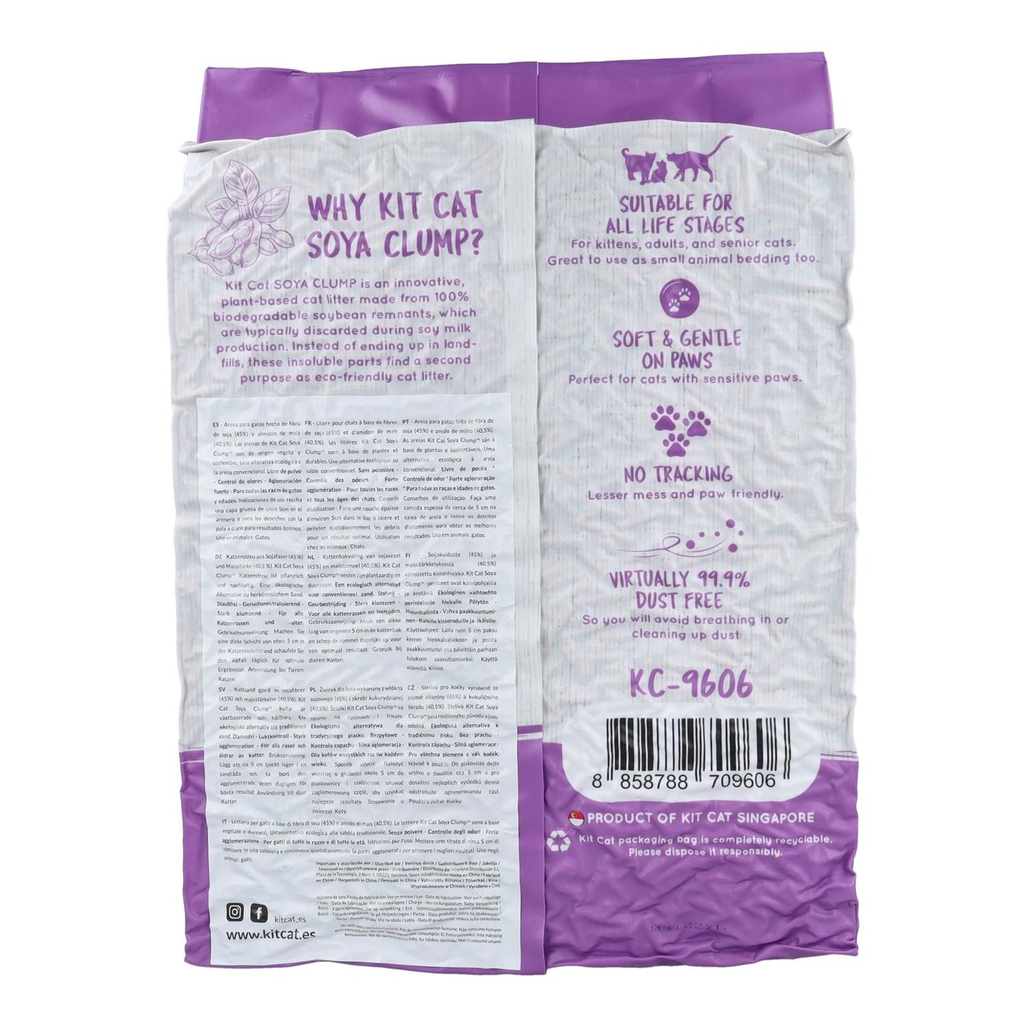 Katzenstreu-Set Eco SoyaClump – Lavendel 7 l Katzenstreu
