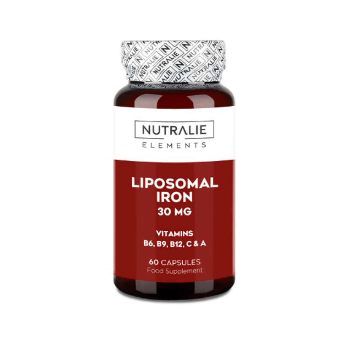 Liposomal Iron 30mg + B6 + B12 Fatigue, Nutralie, 60 Capsules
