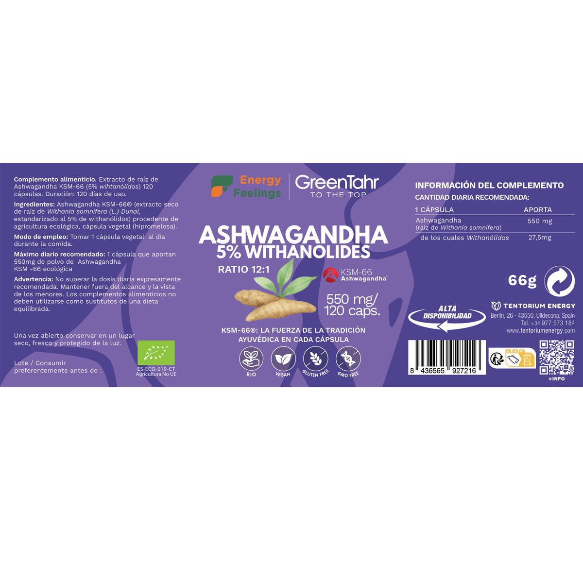 Ashwagandha KSM66 ECO Energy Feelings 120 capsule