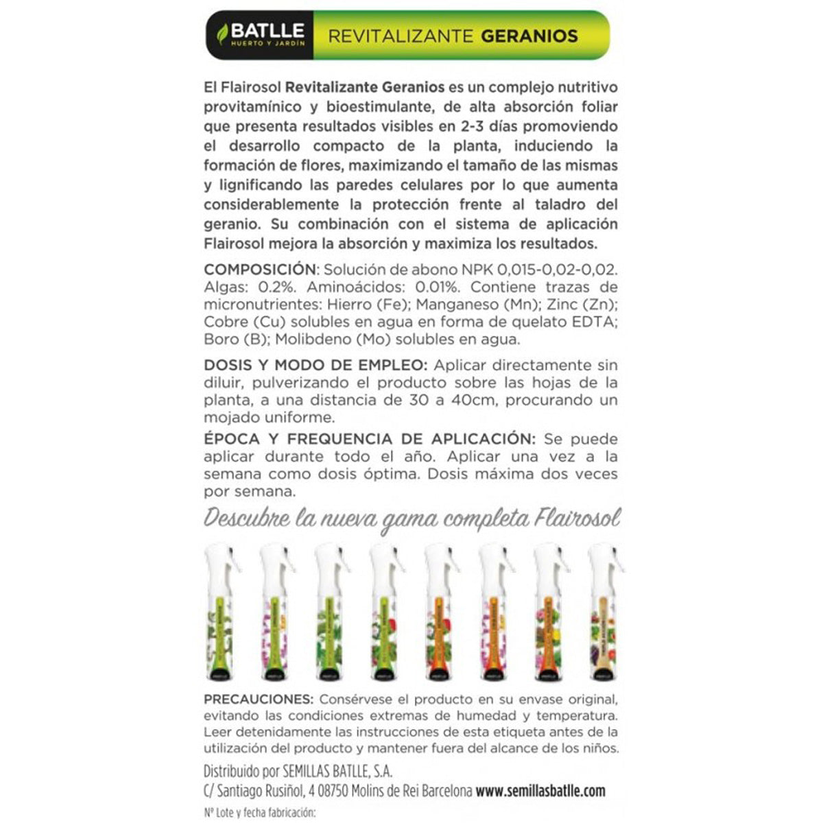 Flairosol Batlle Geranium Revitaliser 300 ml - Foliar fertiliser