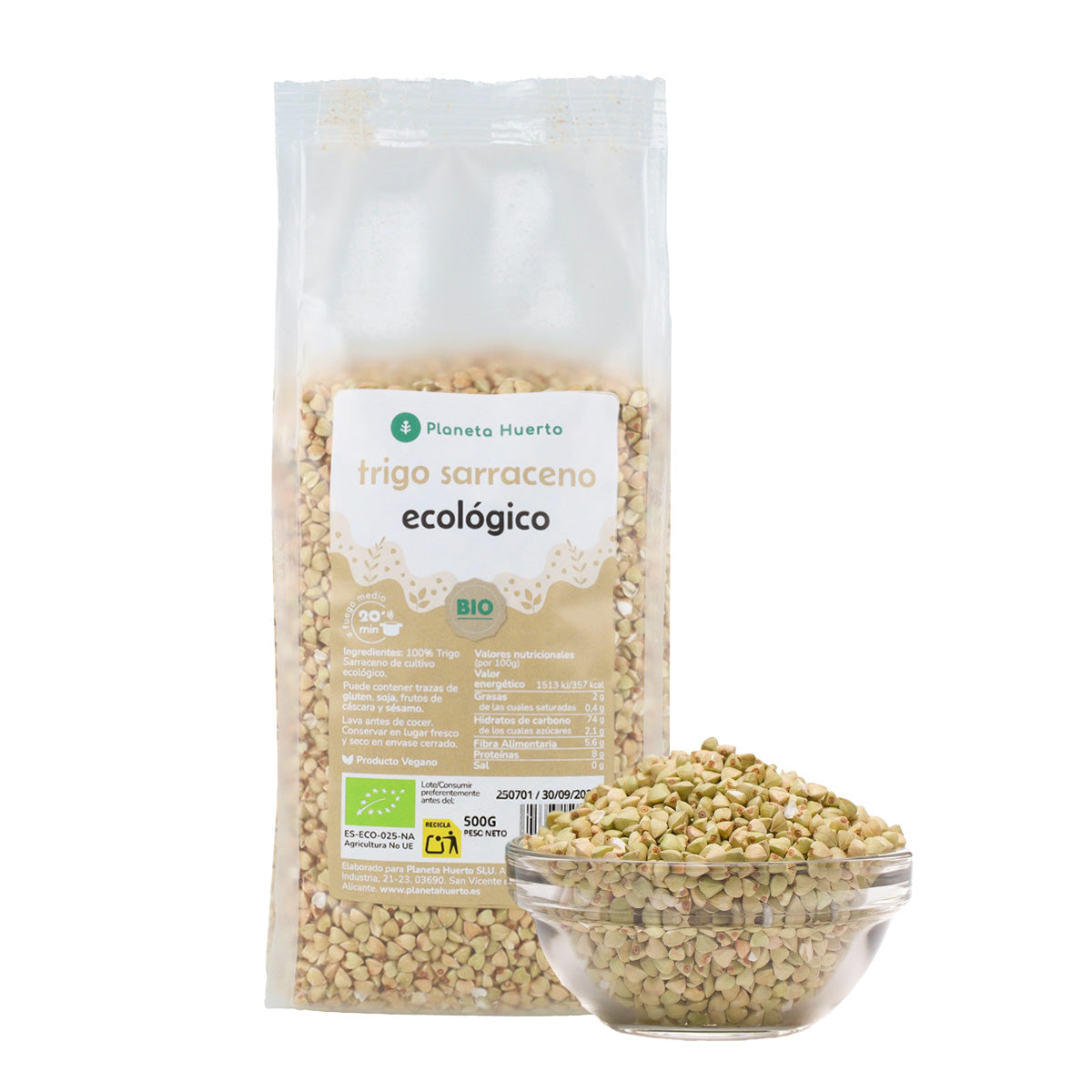 Pak 2x Biologische Boekweit ECO Planet Garden 500 g