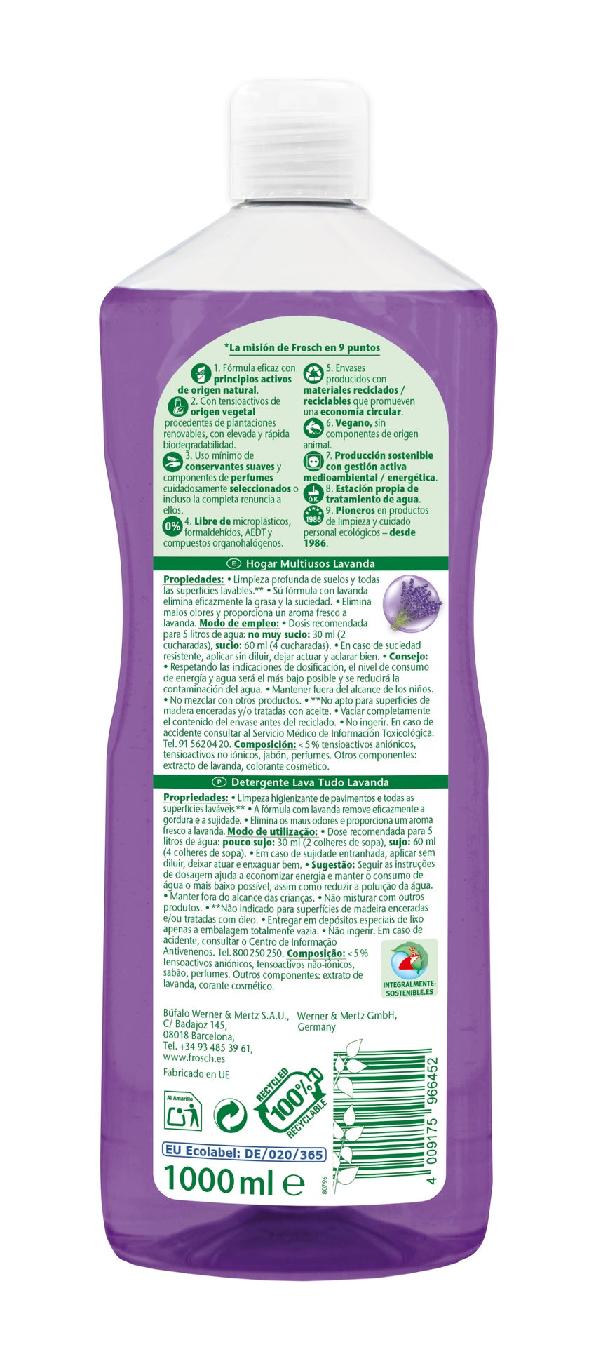 Frosch multifunctionele lavendelreiniger 1000 ml