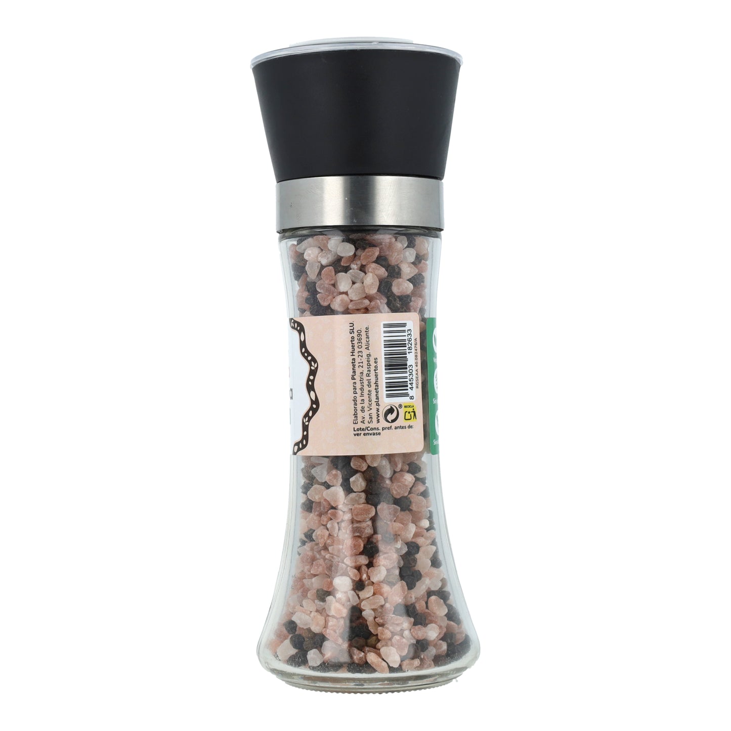 Pink salt grinder with black peppercorns Bio ECO Planeta Huerto 200g