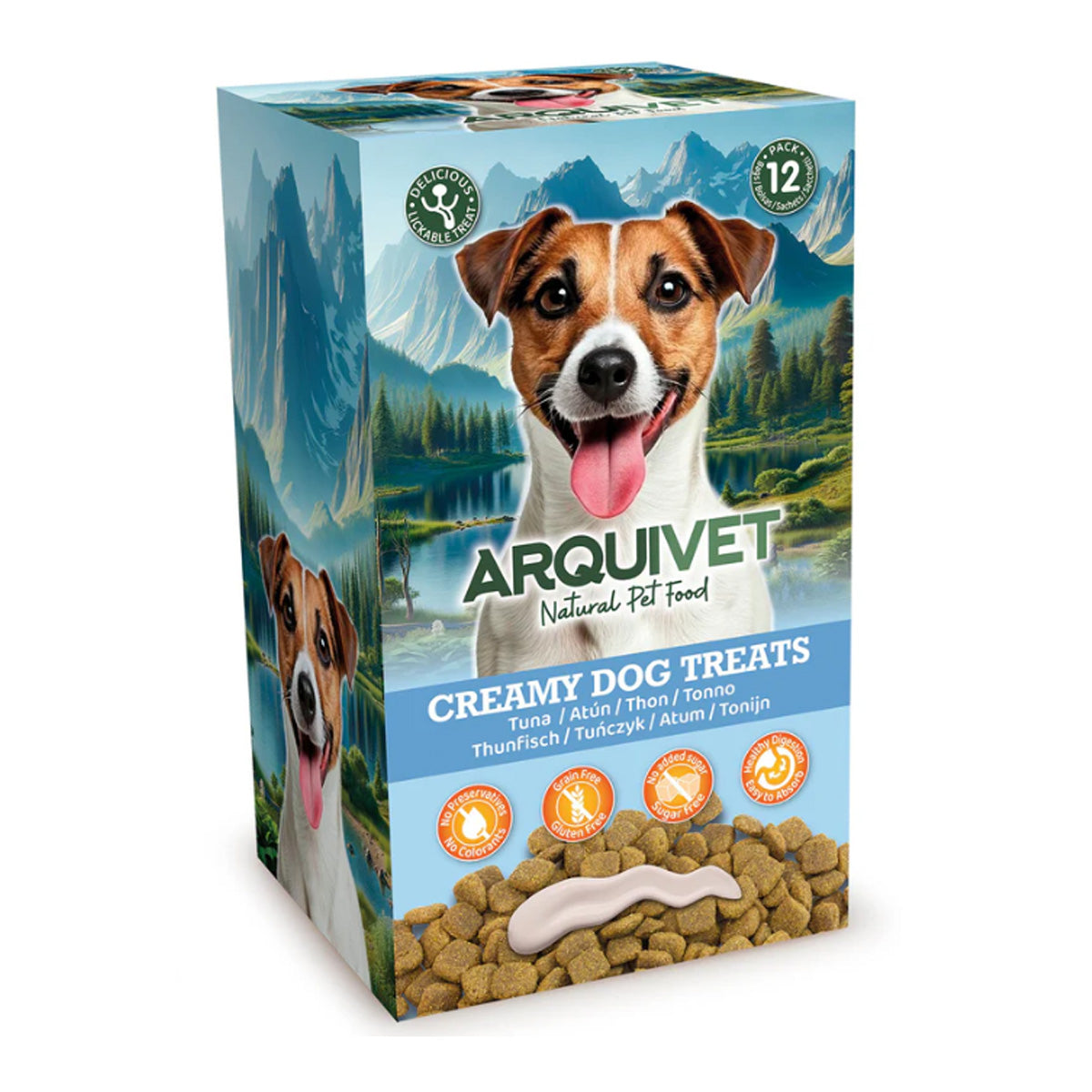 Vloeibare snack Creamy voor honden met kip Arquivet (5 zakjes van 15 g)
