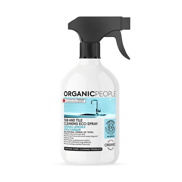 Spray do czyszczenia wanien i płytek - cytryna i ocet jabłkowy ekologiczny Organic People 500 ml