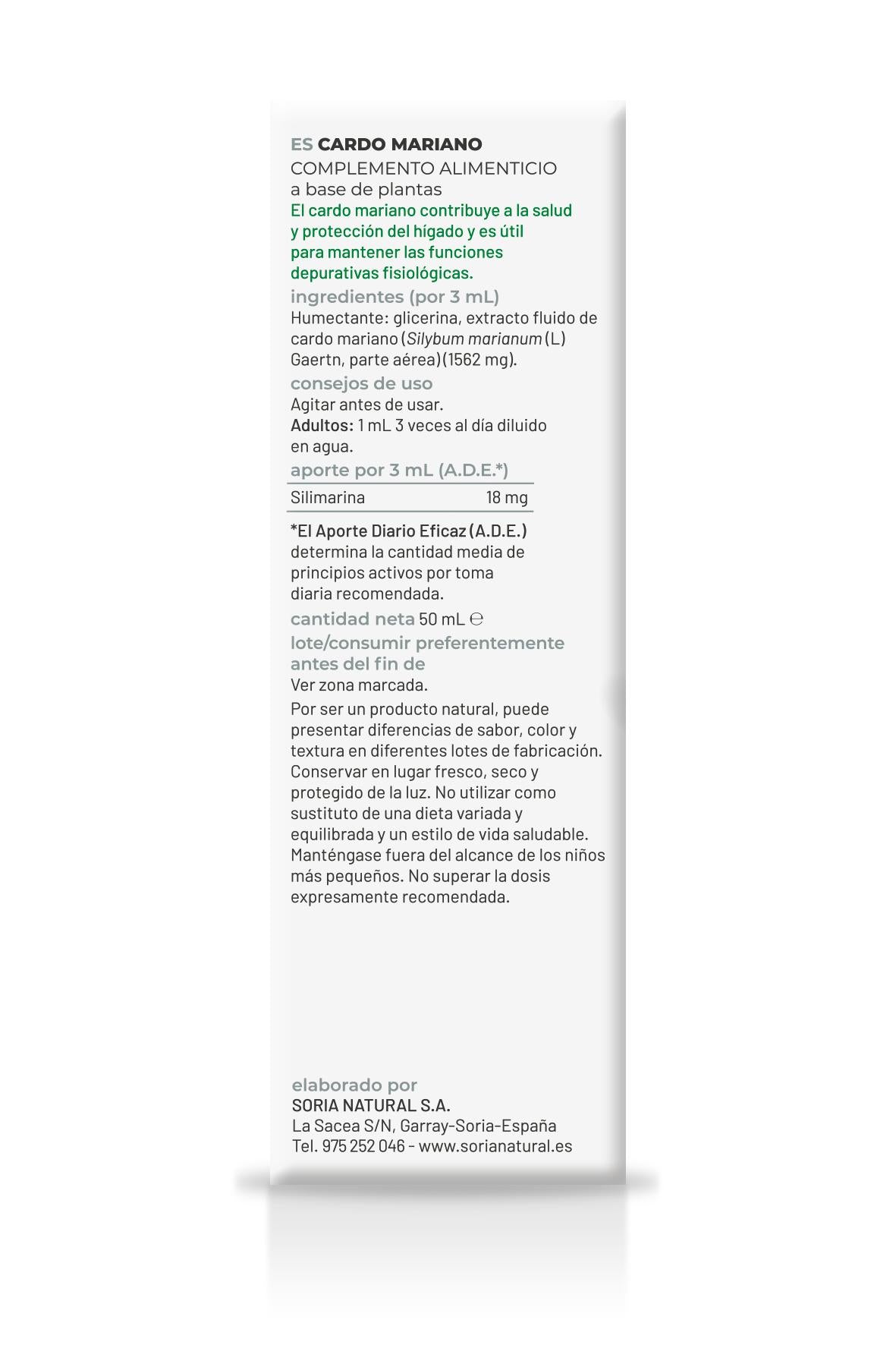 Mariadistelextract Soria Natural, 50 ml
