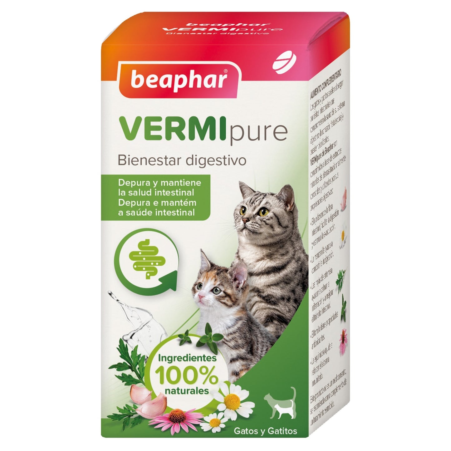 Beaphar VERMIpure Natural Antiparasitic Tablets for Cats and Kittens 50 tablets