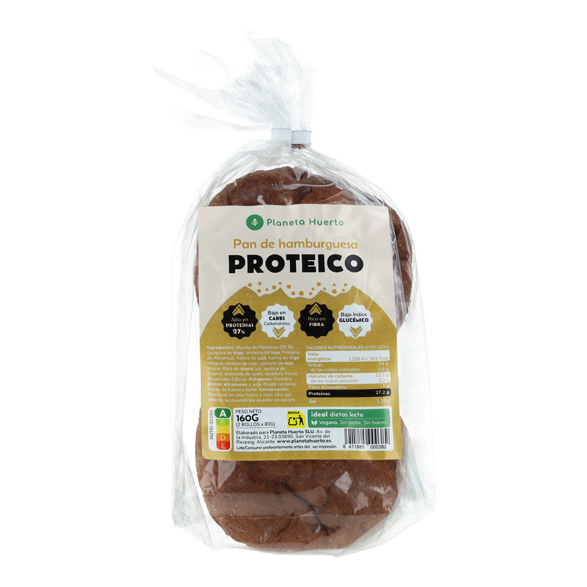 Eiwit hamburgerbroodje Planeta Huerto, 2 x 80 gram