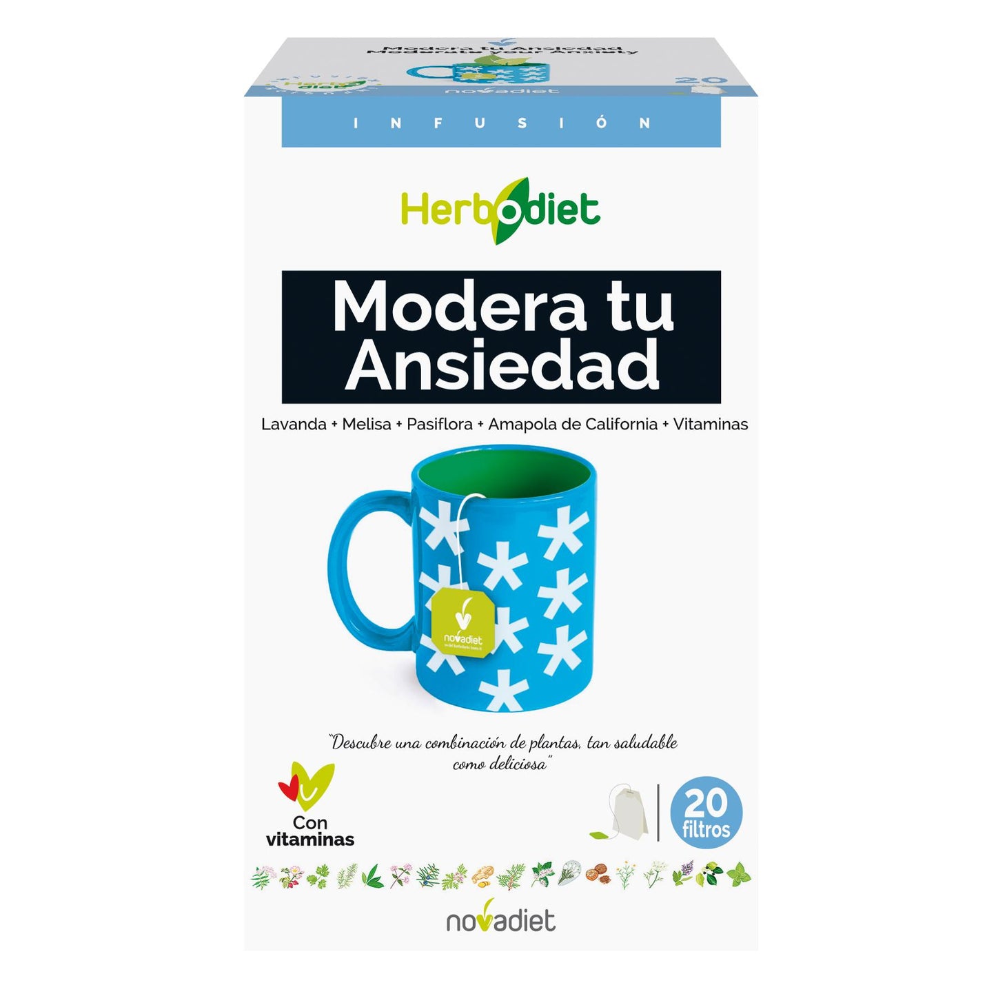 HERBODIET Moderate your anxiety. Novadiet 20 filters
