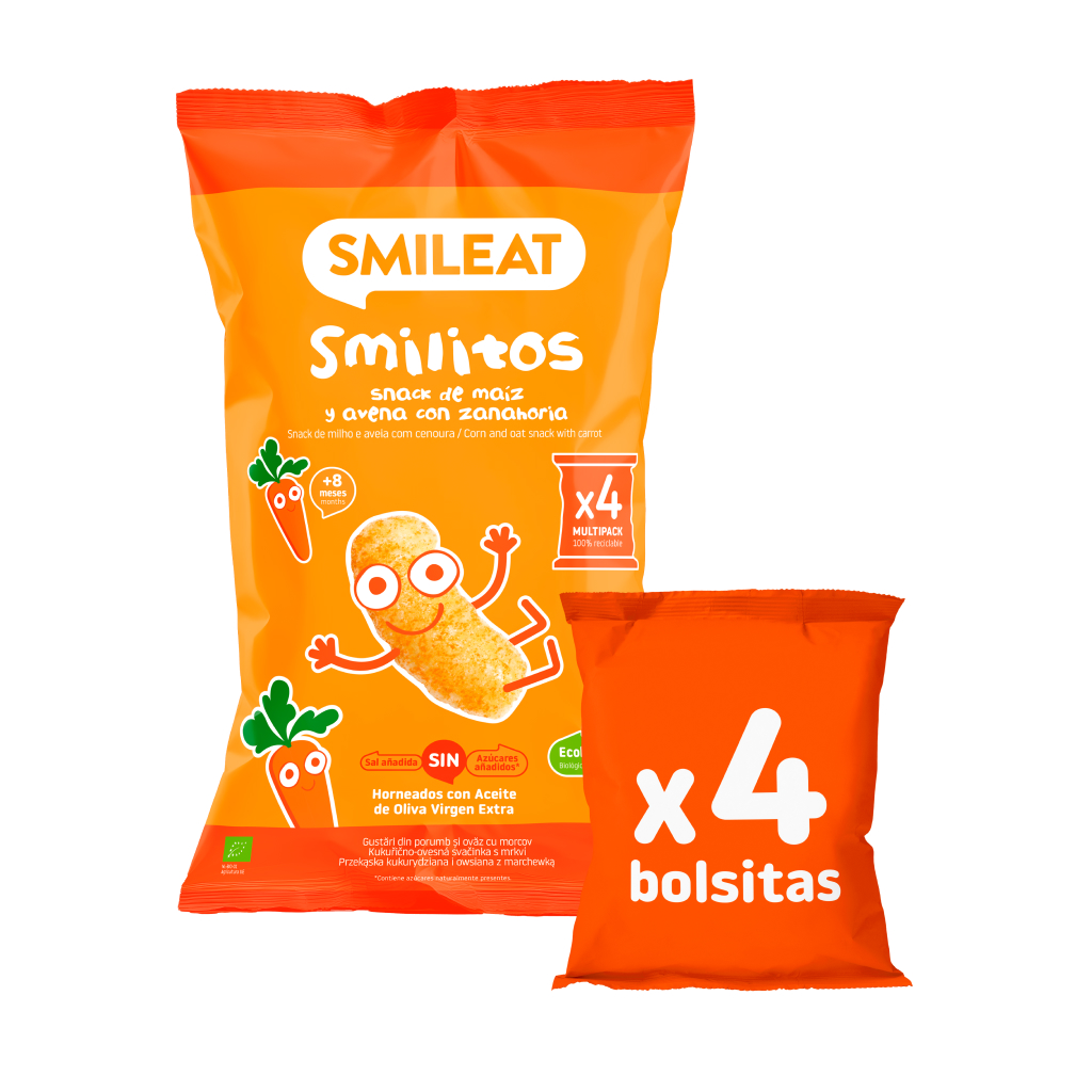 Smilito majs, havre och morot multipack ECO Smileat 4 påsar à 12 g.