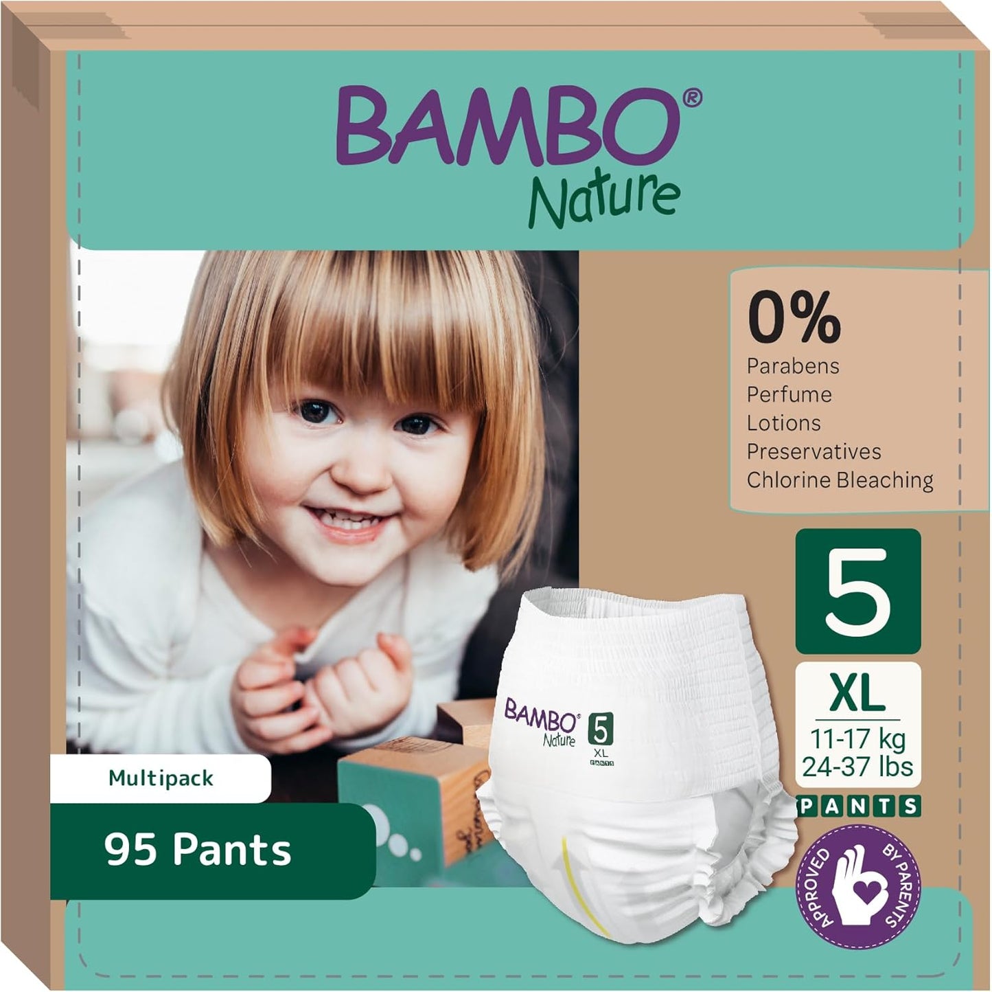 Voordelige verpakking Bambo Nature trainingsbroekjes maat 5 (12 tot 18 kg) 95 stuks