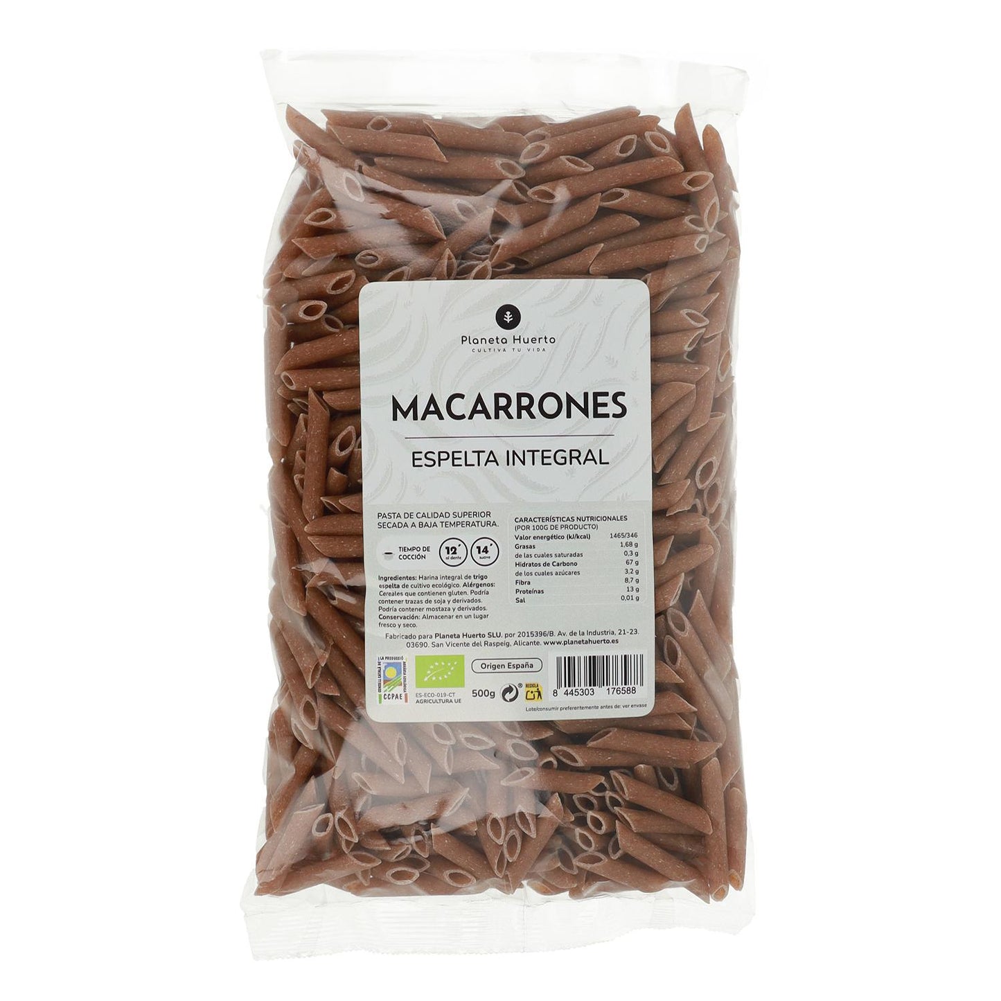 Makaron orkiszowy pełnoziarnisty ECO Planeta Huerto 500gr