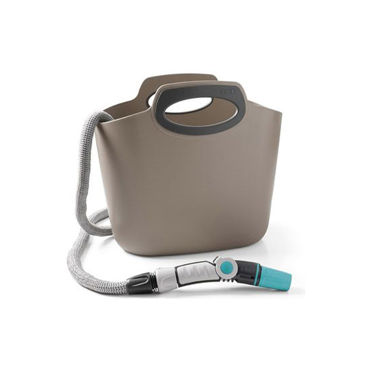 Uitrekbare grijze slangenset in plastic zak AQUAPOP 30 m