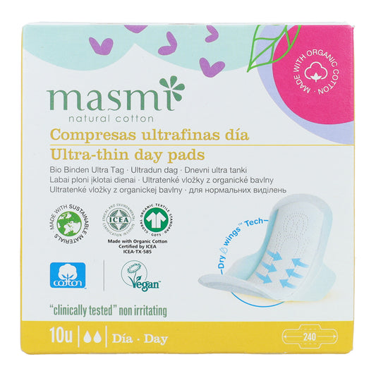 Masmi 100% Cotton Ultra Wing Sanitary Pads 10 Units