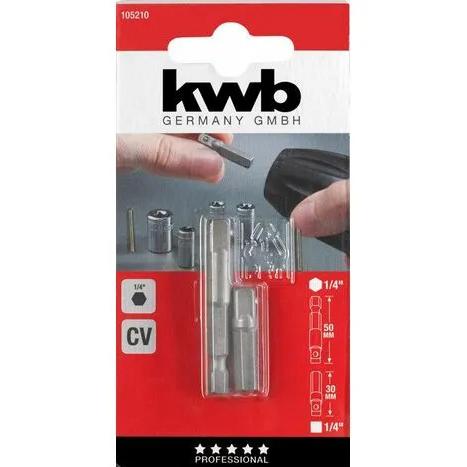 Set of 2 adapters for cup wrench