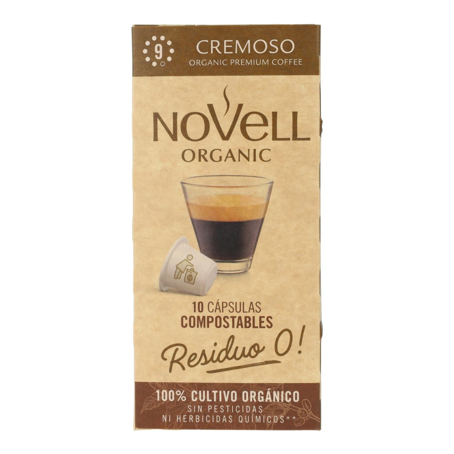 Compostable creamy coffee capsules for Nespresso, 10 units