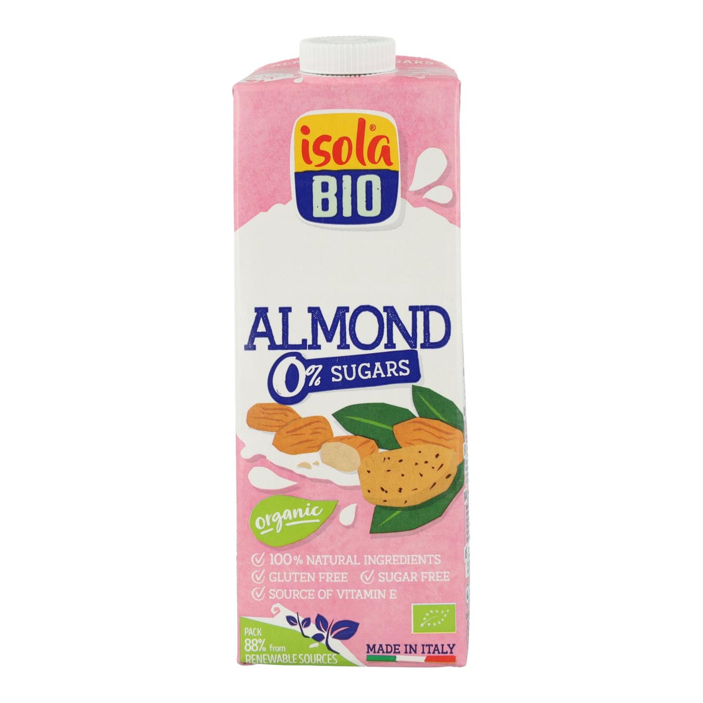 6er-Pack Bio-Mandelmilch ohne Zucker Isola Bio 1 l