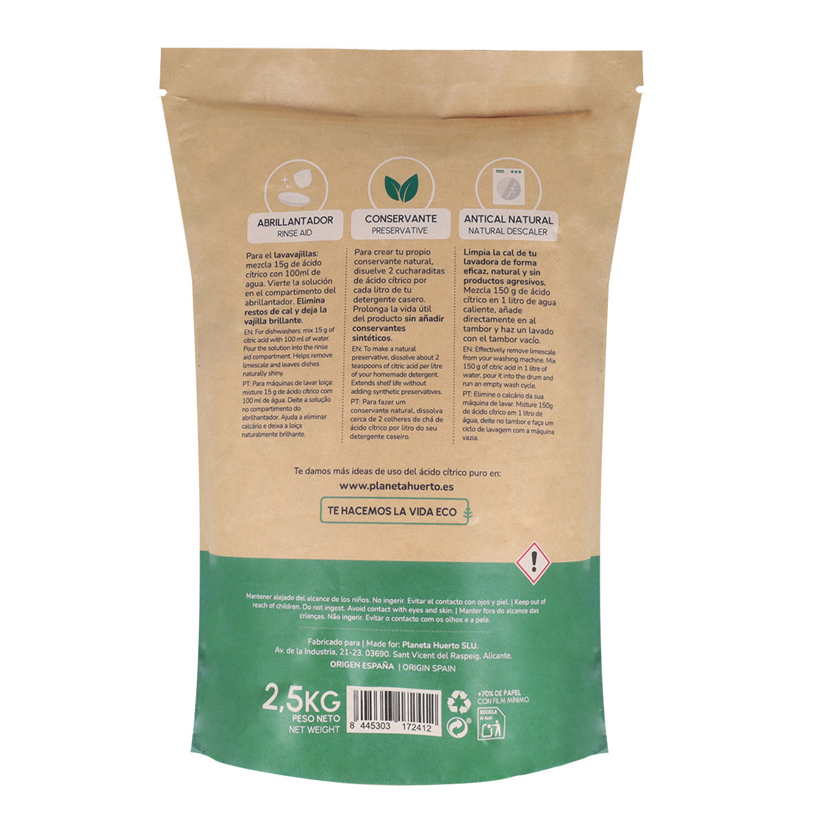 Acido citrico Planeta Huerto 2,5 Kg