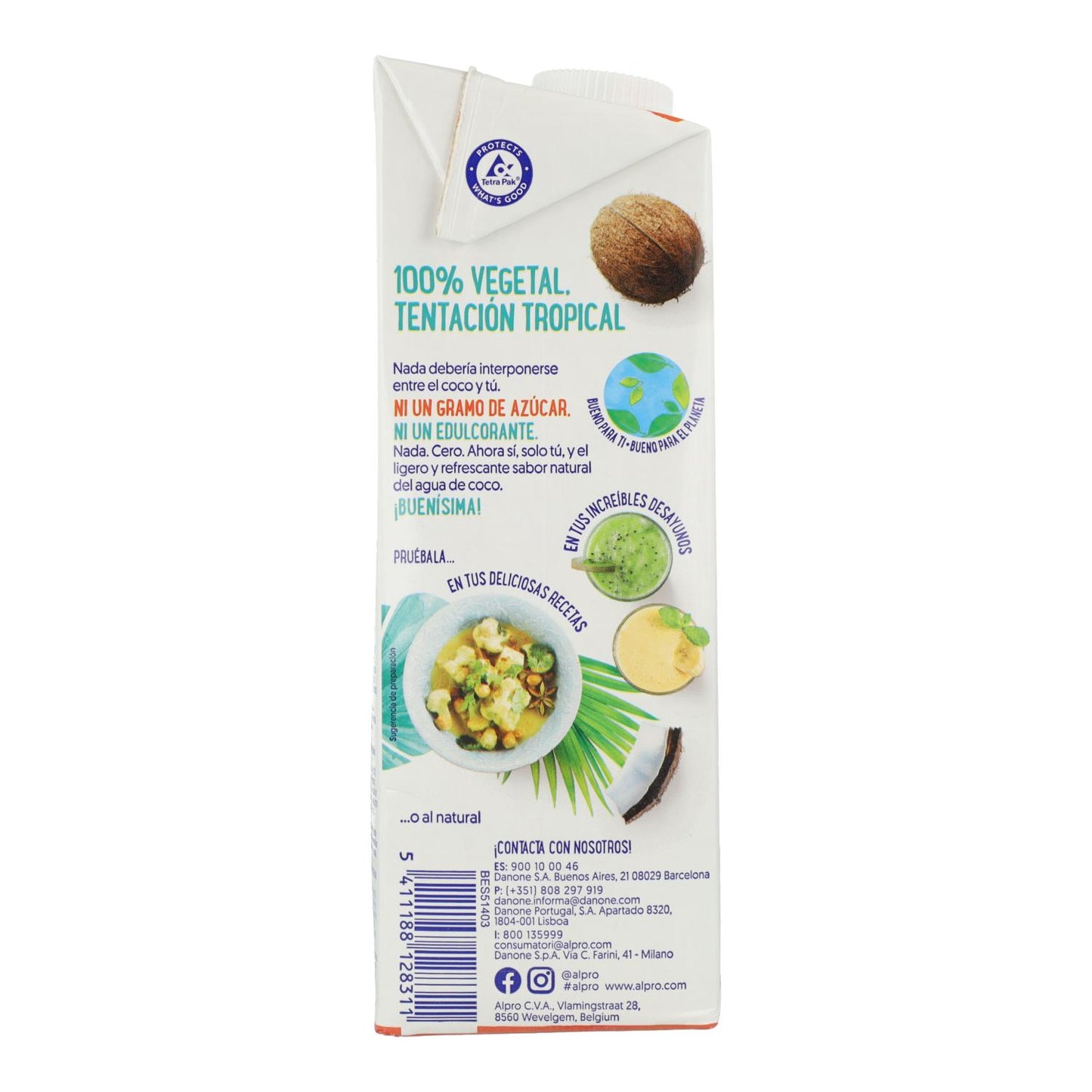 Pack 6 uds Bebida de Coco Sin azúcar Alpro 1 Litro