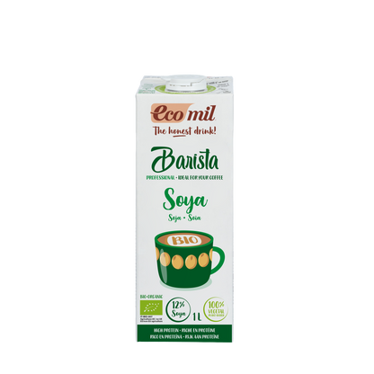 Bevanda vegetale di soia Barista a basso contenuto di zucchero Ecomil 1 L