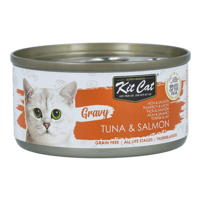 Pack of 24 Cat Lata Gravy kits - Tuna & Salmon 70 g Wet cat food in sauce