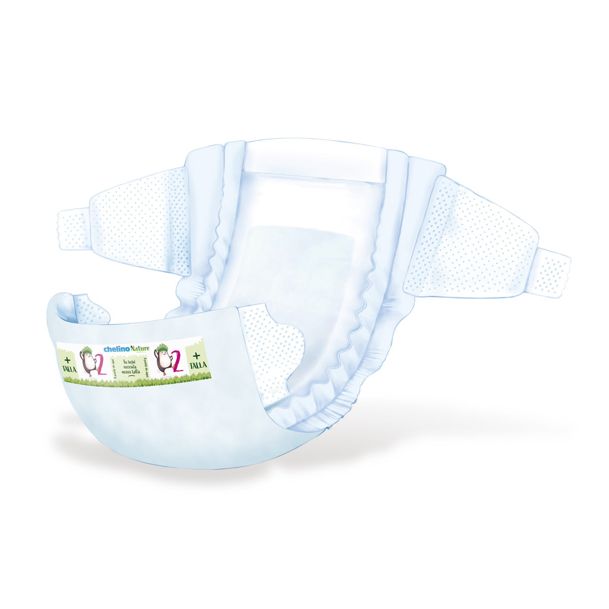 Pakket 6x luiers T2 3-6 kg Chelino Nature 28 stuks