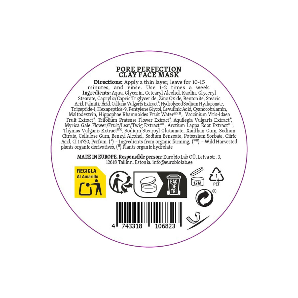 Gezichtsmasker van klei "Perfecte poriën" Natura Siberica 100 ml