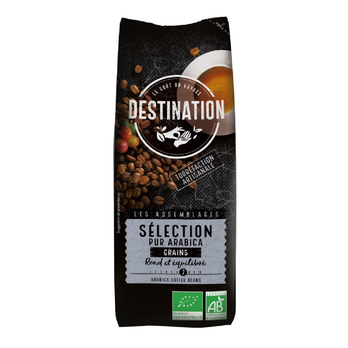100% Arabica biologische koffiebonen Destination 1 kg