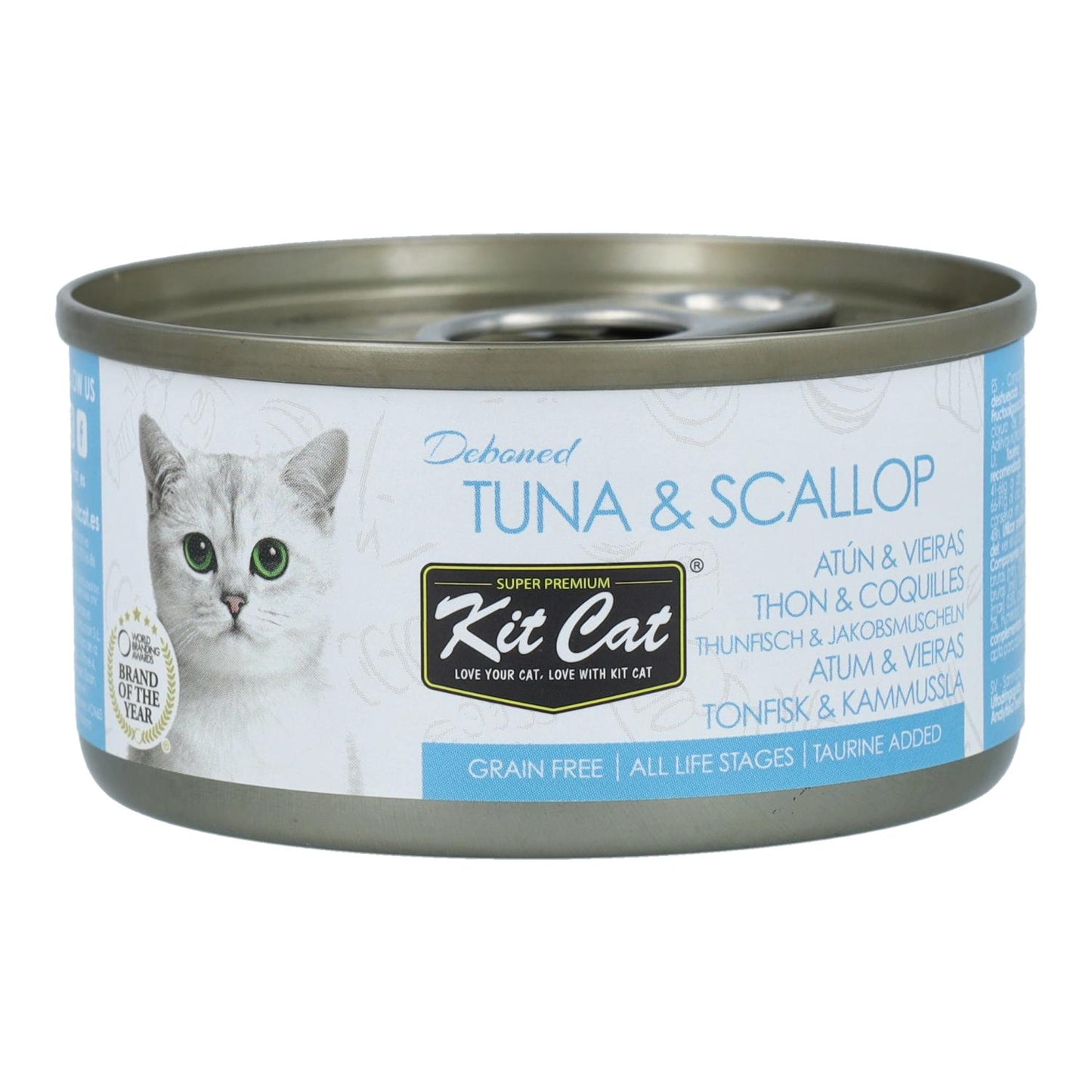 Kit Cat Lata Toppers - Tonijn & Sint-jakobsschelp 80 g Natvoer voor katten in gelatine