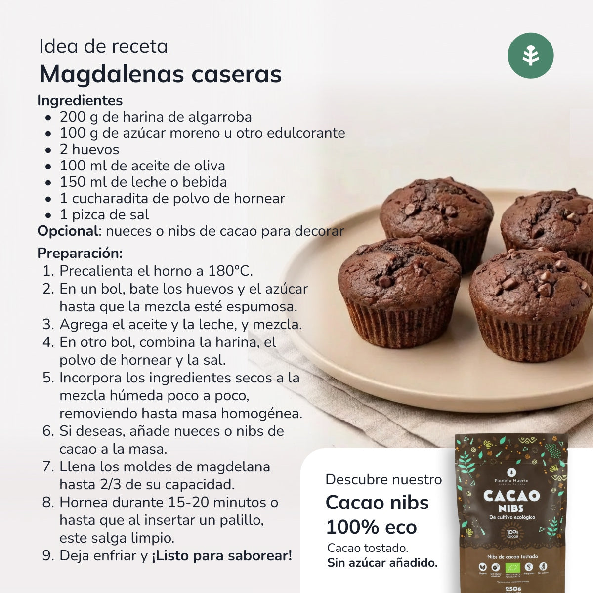 Carob Flour Eco Planeta Huerto 800 g