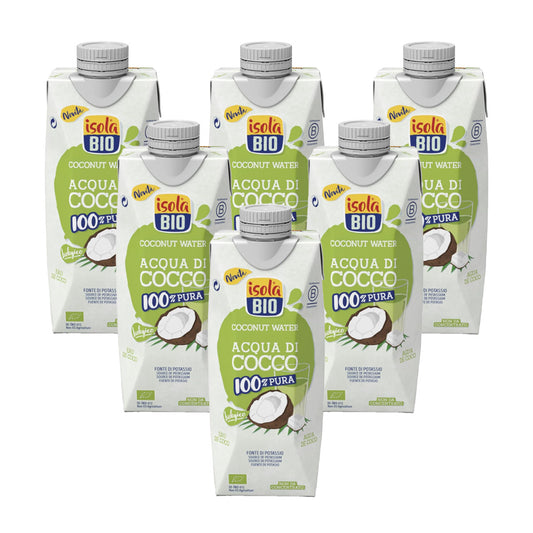 Pack of 6 Isola Bio Organic Coconut Water 500 ml