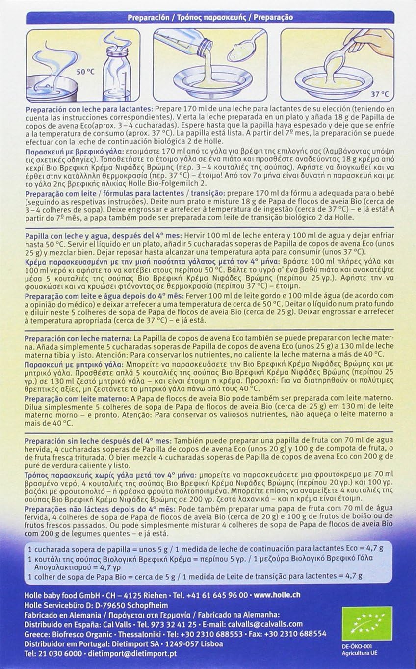 Papilla BIO de copos de avena +4 meses Holle 250 g