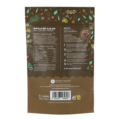 Chocoladedruppels 100% cacao ECO Planeta Huerto 200 g