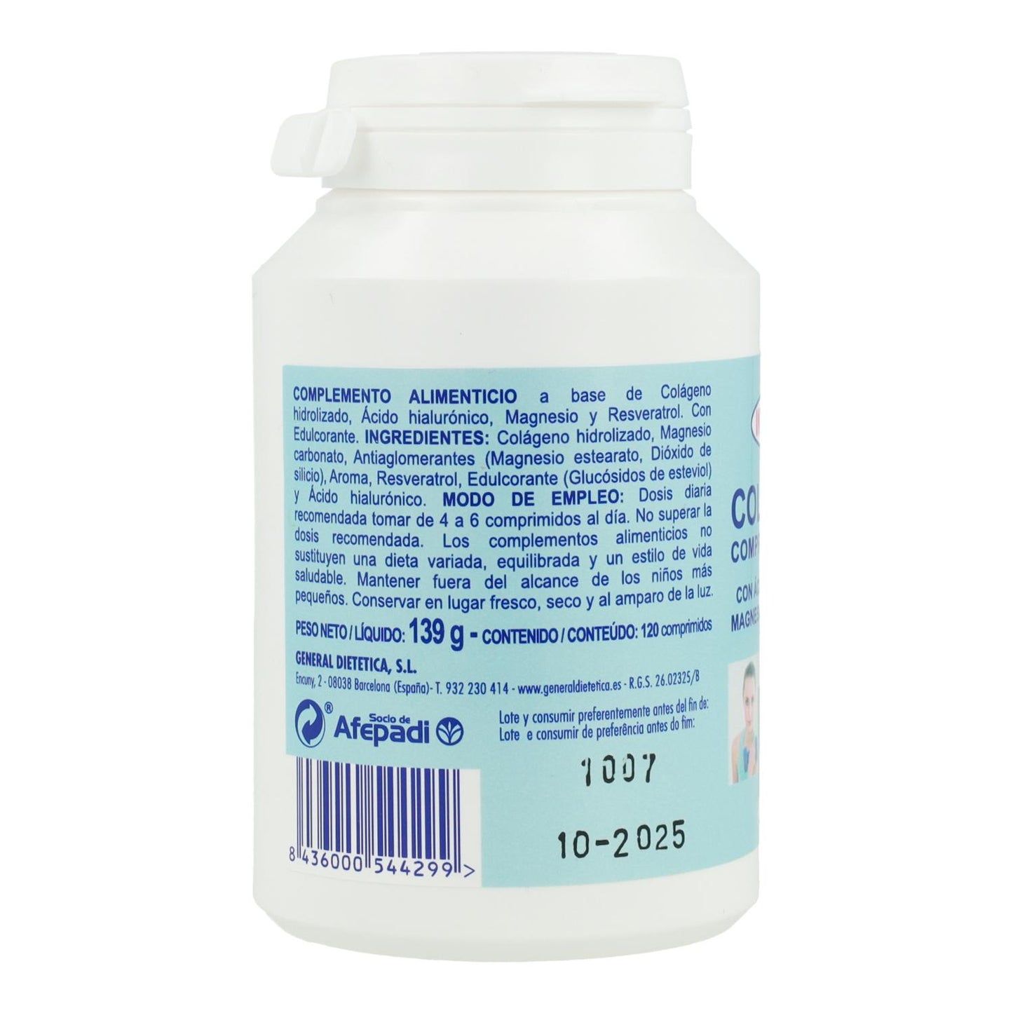 Kollagen med hyaluronsyra, magnesium och resveratrol Integralia, 120 tabletter