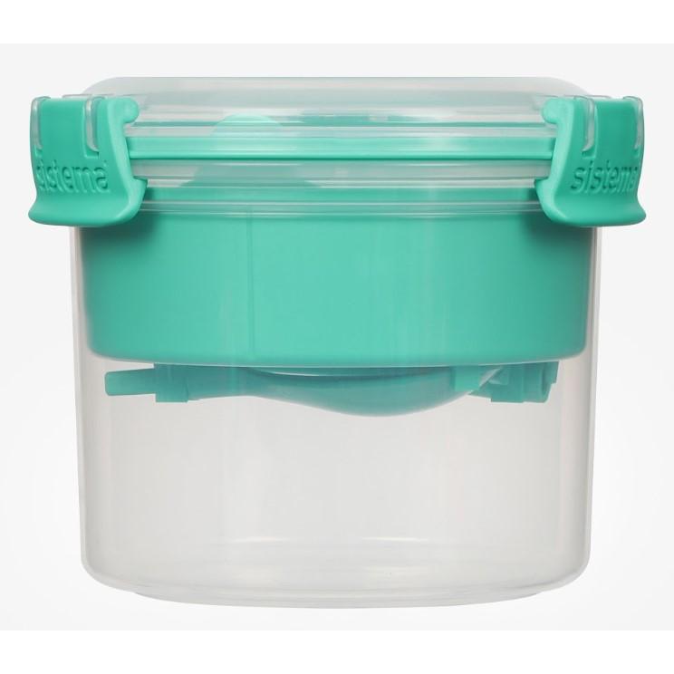 Hermetisk rund behållare för snacks Sistema Breakfast To Go 530 ml