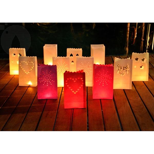 Lightbags Torby papierowe, opakowanie 5 sztuk „Rojo Stars”