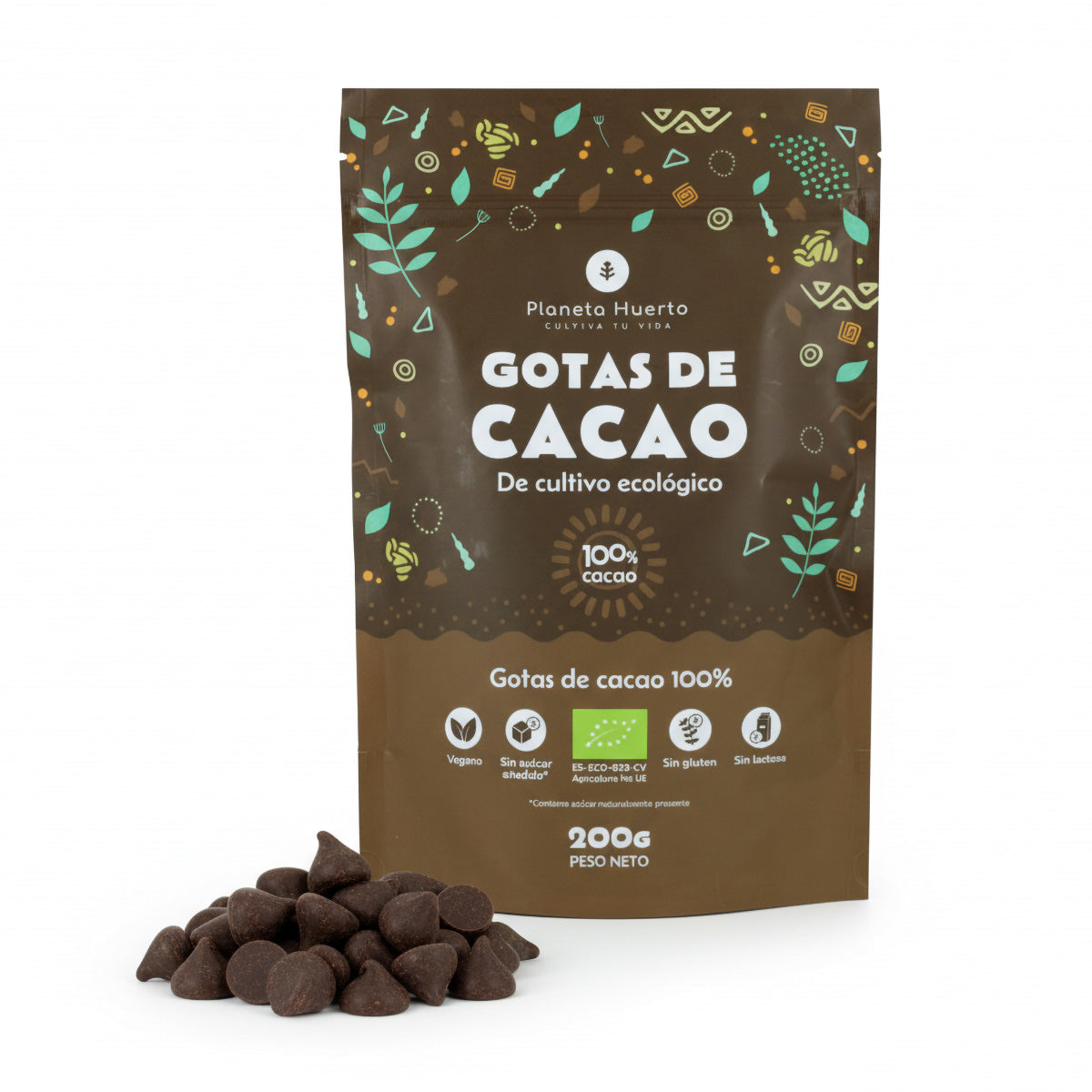 Gouttes de chocolat 100% cacao ECO Planeta Huerto 200 g