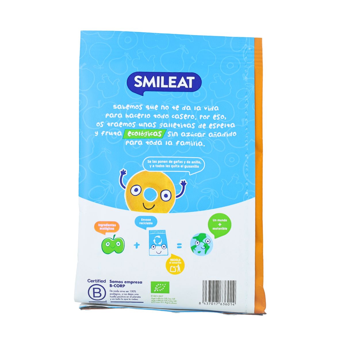 Biologische speltkoekjes met appel voor kinderen Smileat, 220 g