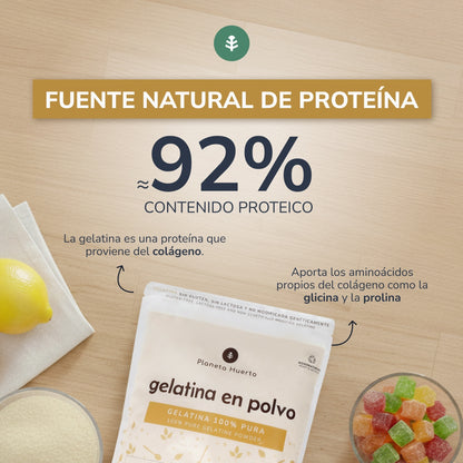 Gélatine neutre en poudre source de collagène Planeta Huerto 1 kg