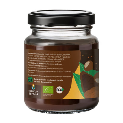 Pakket 2x Hazelnoot- en cacaocrème zonder toegevoegde suikers ECO Planeta Huerto 230 g