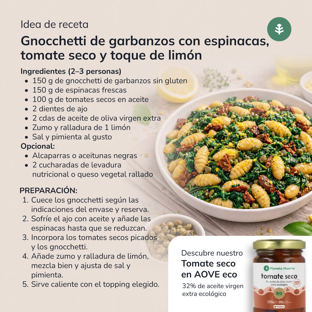Gnocchetti z ciecierzycy ECO bezglutenowe Planeta Huerto 250 g