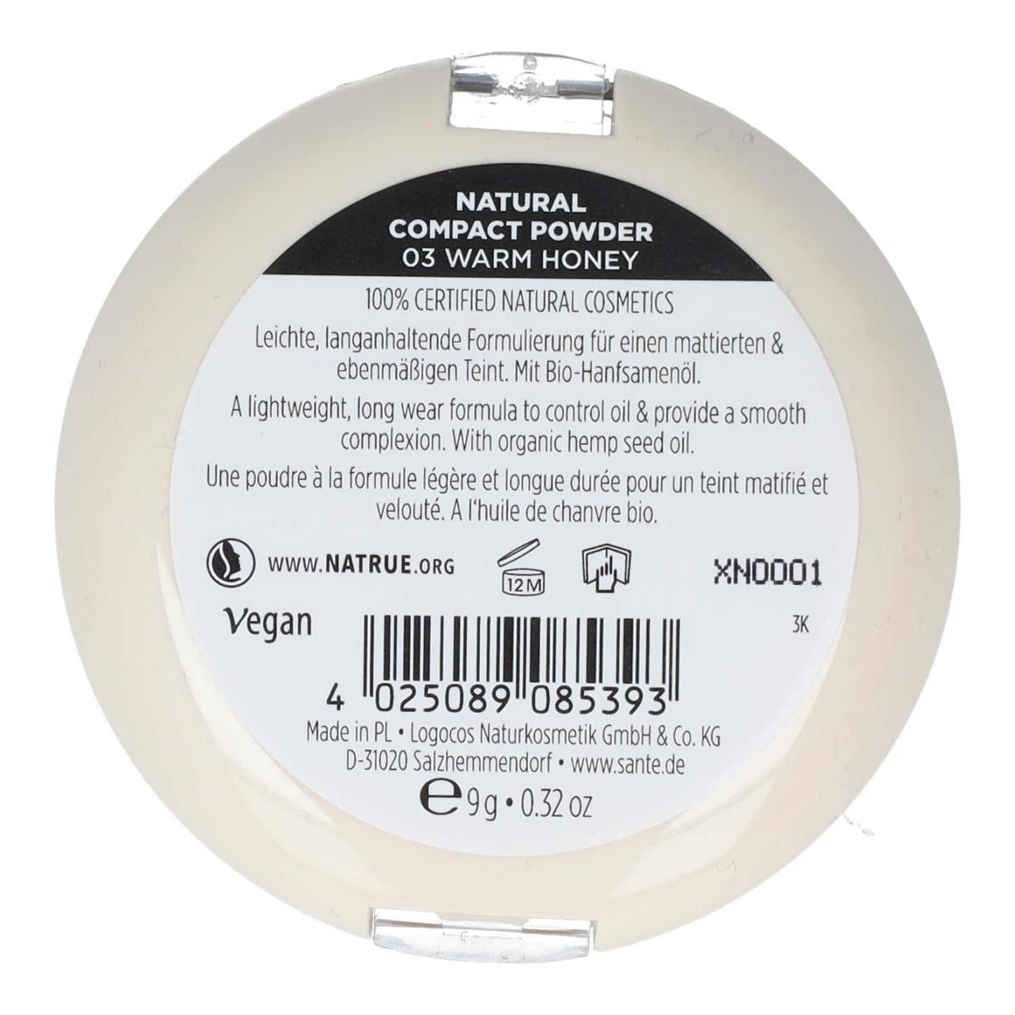 Trucco Cipria compatta n. 3 Warn Honey Sante 9 g