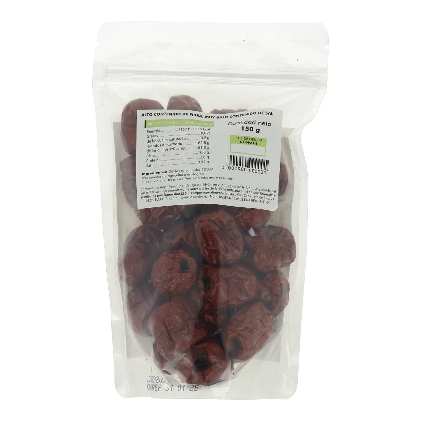 Jujube (röd dadel) ECO 150 g, Salud Viva