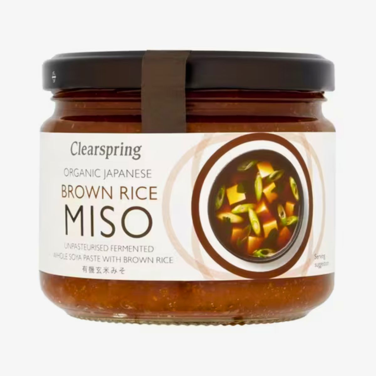 Biologische ongepasteuriseerde bruine rijst miso Clearspring 300 g