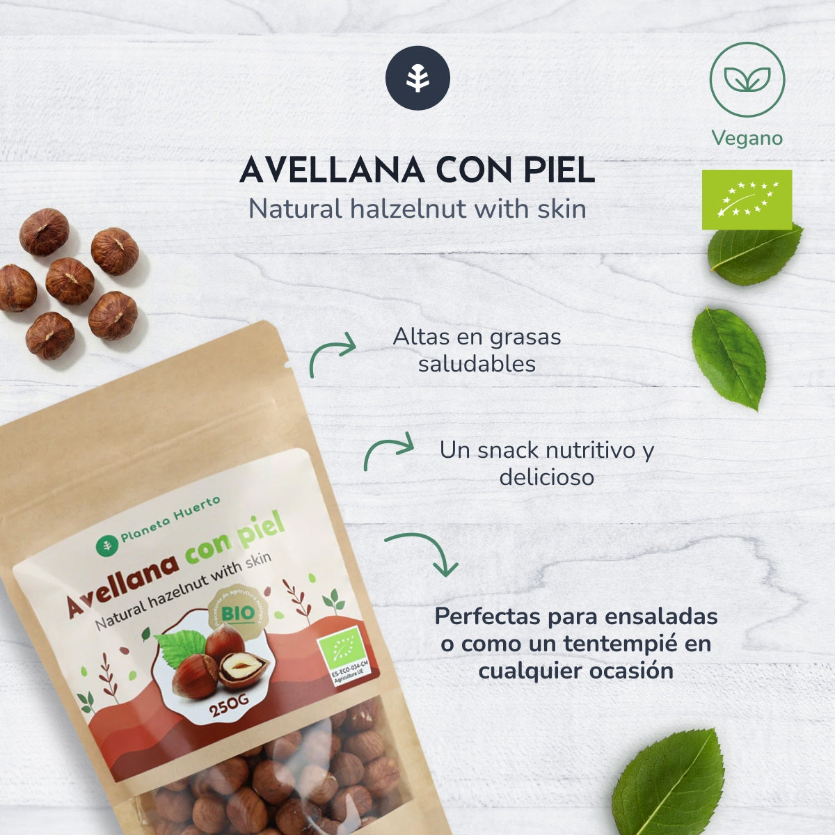 Haselnuss mit Schale ECO Planeta Huerto 250 g
