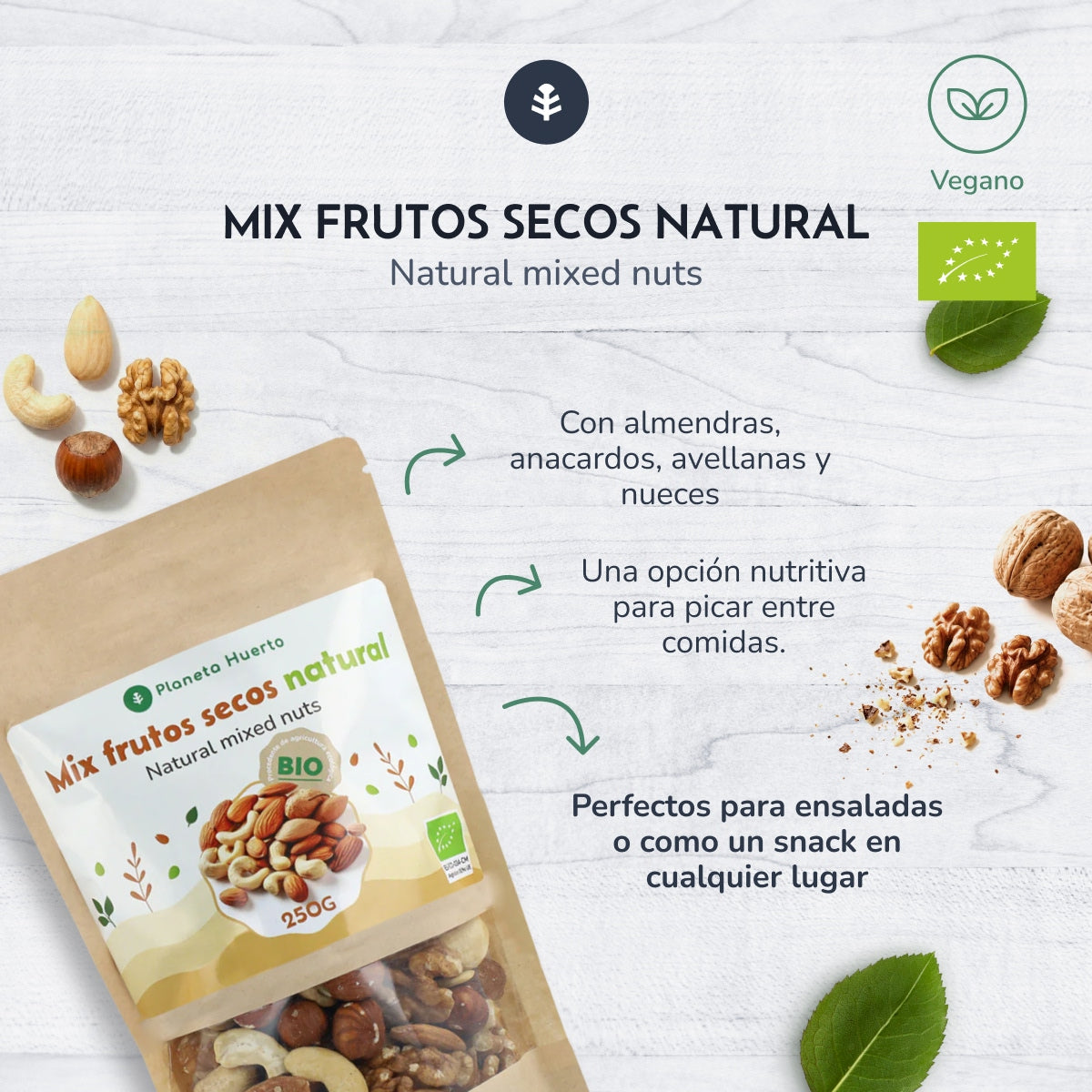 Natuurlijke notenmix ECO Planeta Huerto 250 g