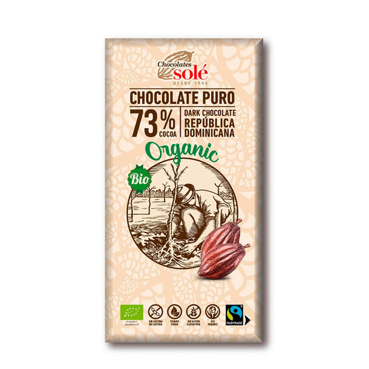 Chocolat noir pur à 73 % Bio Solé 100 g