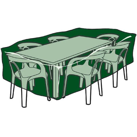 Rektangulärt överdrag för bord och stolar i polyester 225 x 143 x 90 cm